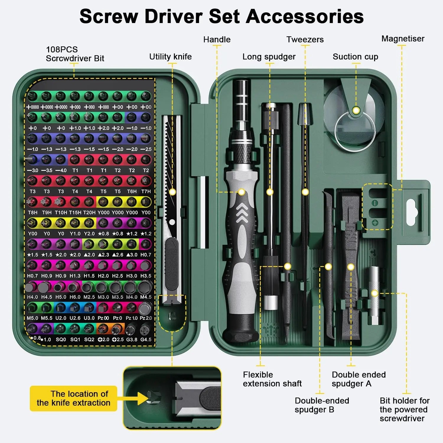 132 in 1 Precision Screwdriver Set Phillips Torx Magnetic Screwdriver Head with Storage Box 152 bit Small Hand Repair Tool Kit - Beauty