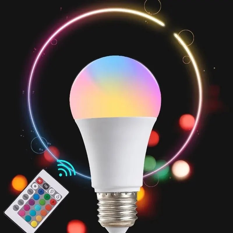 16 Colors RGB Bulb LED Multicolor Bulb E27 220V Household Lighting Dimmable 24 Key Remote Control Smart Lamp Atmosphere Light - Beauty