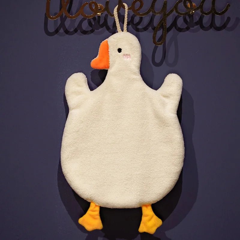 1PC Cartoon Goose Hand Towel Kitchen Bathroom Hand Towel Hanging Type with Super Water Absorption Quick Drying It Is Hard - Beauty