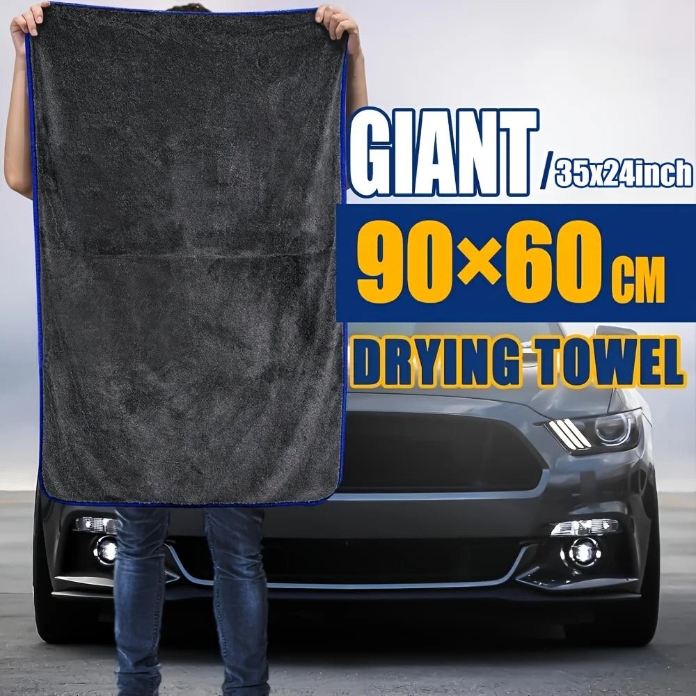 1pc Extra Large Car Towel - Ultra Absorbent Soft Non - Shedding No Stripe Quick Dry Detailing Cloth 24x35 Inches - Beauty