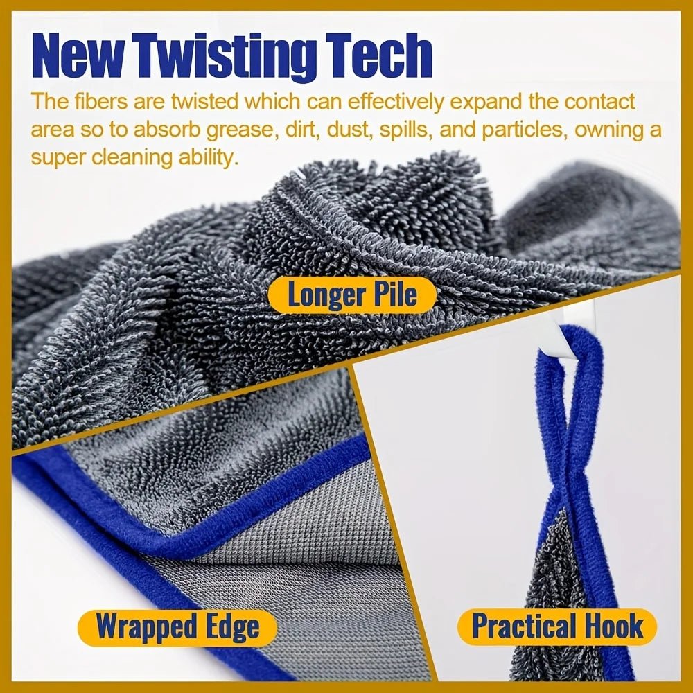 1pc Extra Large Car Towel - Ultra Absorbent Soft Non - Shedding No Stripe Quick Dry Detailing Cloth 24x35 Inches - Beauty