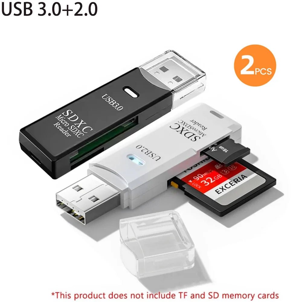 2 - in - 1 Multi Functional USB 3.0 Card ReaderMicro SD TFMemoryCardReaderUSBFlashDrive CardreaderAdapter For PCLaptops Accessories - Beauty