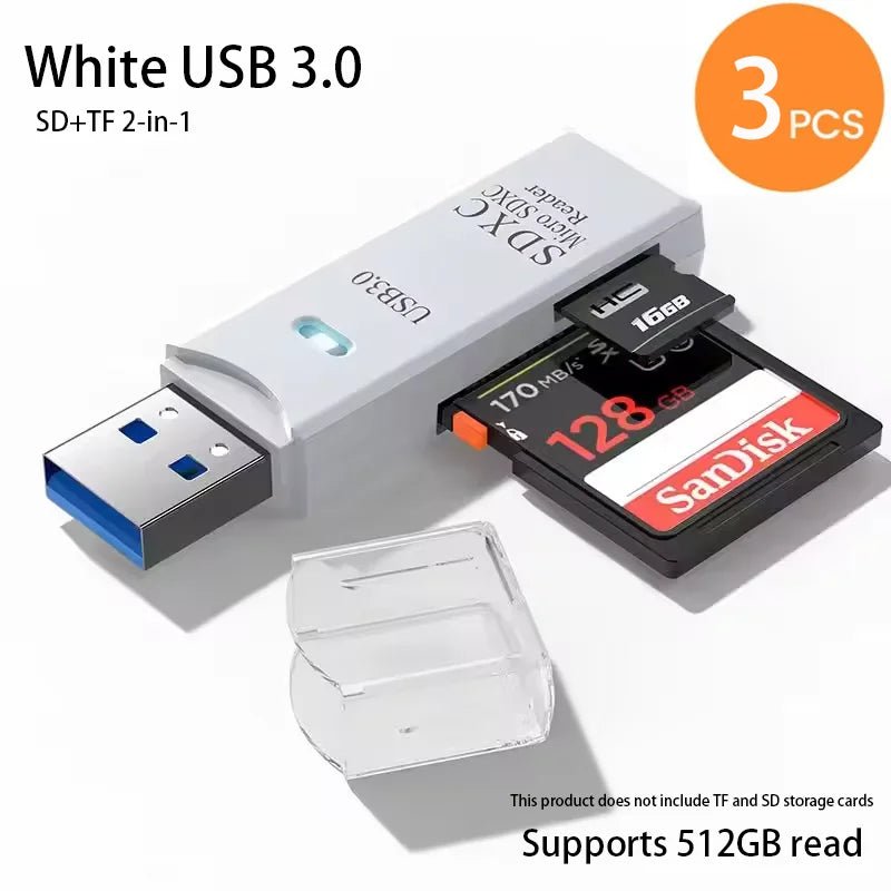 2 - in - 1 Multi Functional USB 3.0 Card ReaderMicro SD TFMemoryCardReaderUSBFlashDrive CardreaderAdapter For PCLaptops Accessories - Beauty