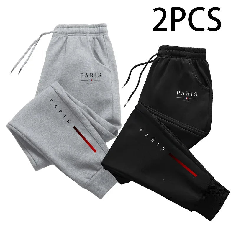 2 in 1 Sweatpants for Man Fall Winter Daily Casual Sporty Jogger Pants Paris Fashion Print Trousers Home Outdoor Comfort Bottoms - Beauty