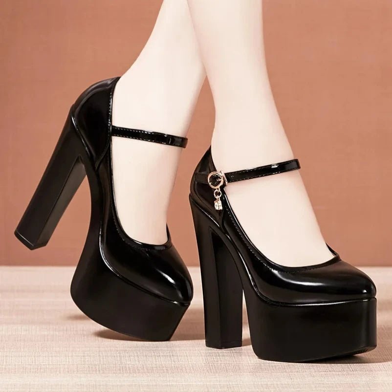 2025 15cm Small Size 32 - 43 Sexy Extreme Block High Heels Shoes for Dress Model Party Wedding Shallow Thick Bottom Platform Pumps - Beauty
