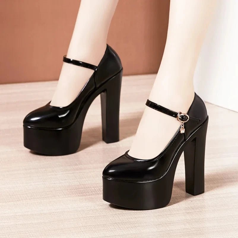 2025 15cm Small Size 32 - 43 Sexy Extreme Block High Heels Shoes for Dress Model Party Wedding Shallow Thick Bottom Platform Pumps - Beauty