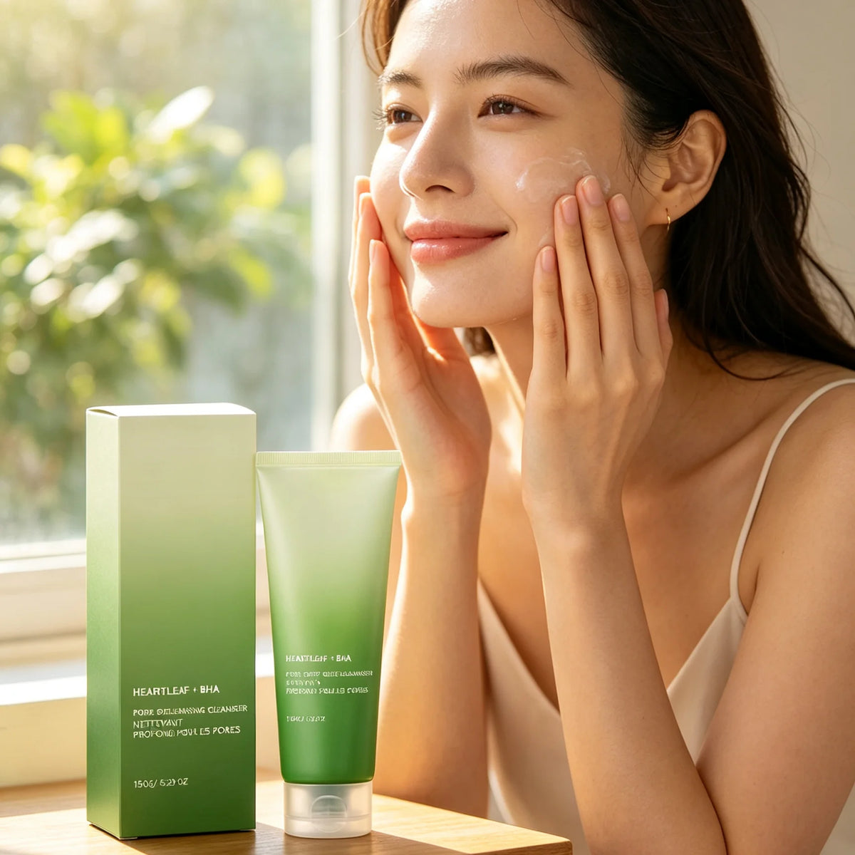 Heartleaf BHA Foaming Facial Cleanser Rich Creamy Foam Gentle Exfoliation Oil Control Unclog Pores Refreshing Daily Skin Care