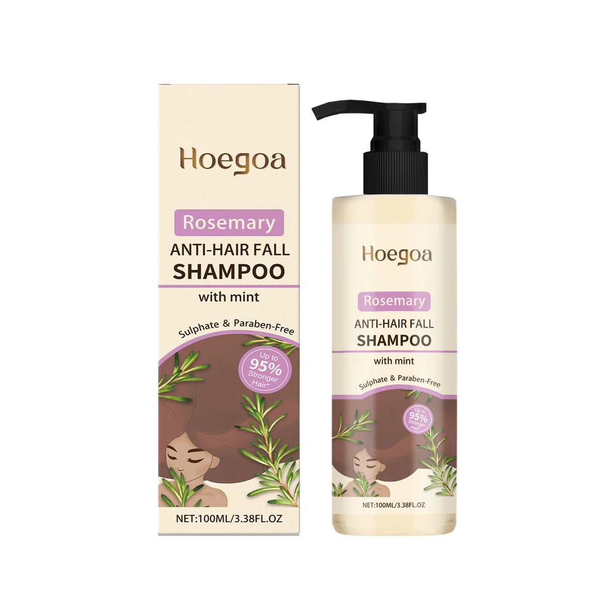 Rosemary Shampoo Coconut Oil Deep Cleansing Nourish Roots Thinning Hair Boost Softness Shine Reduce Shedding Fresh Scalp Care Shampoo