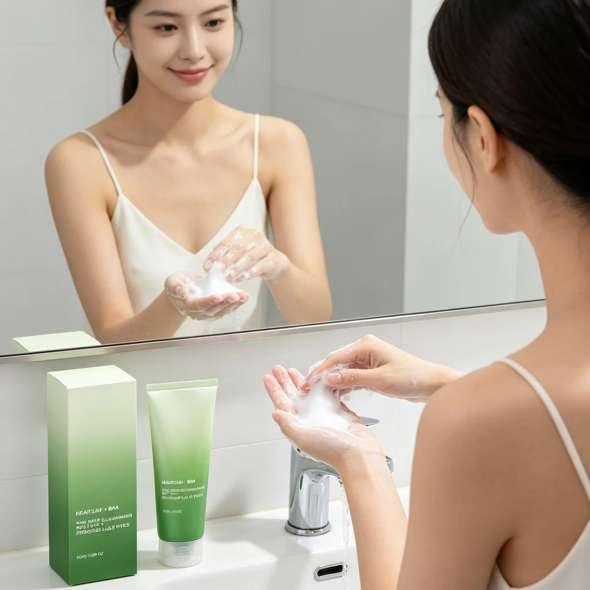 Heartleaf BHA Foaming Facial Cleanser Rich Creamy Foam Gentle Exfoliation Oil Control Unclog Pores Refreshing Daily Skin Care