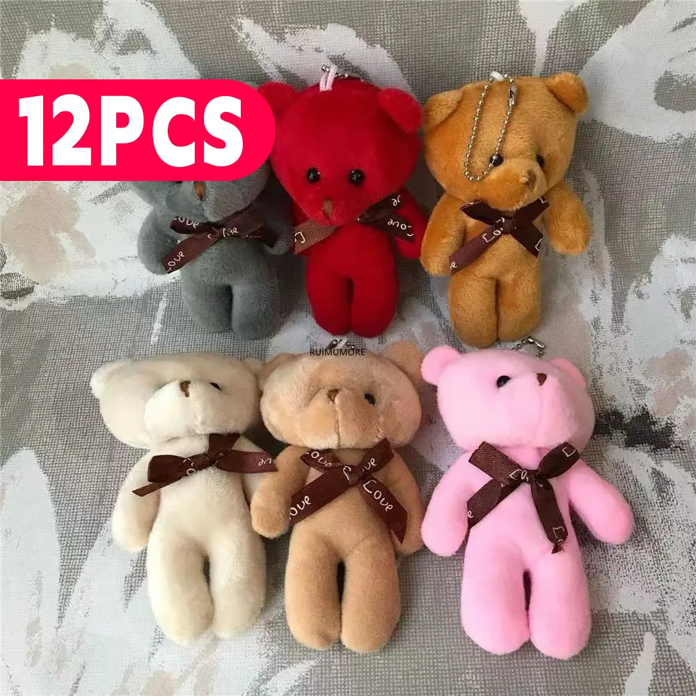 Plush Bear Plaid Animated Cute Keychain Toy Christmas Gift Soft and Comfortable
