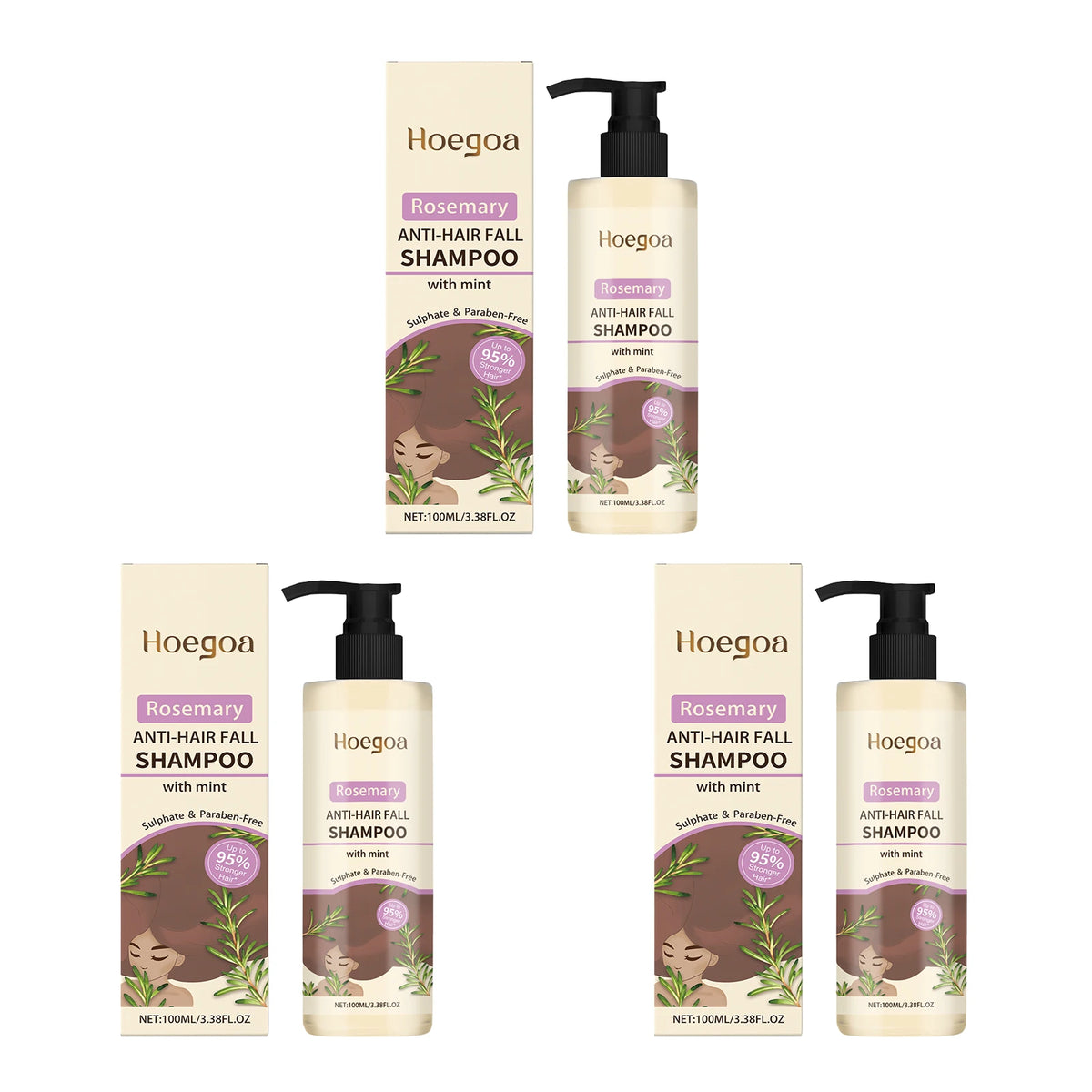 Rosemary Shampoo Coconut Oil Deep Cleansing Nourish Roots Thinning Hair Boost Softness Shine Reduce Shedding Fresh Scalp Care Shampoo