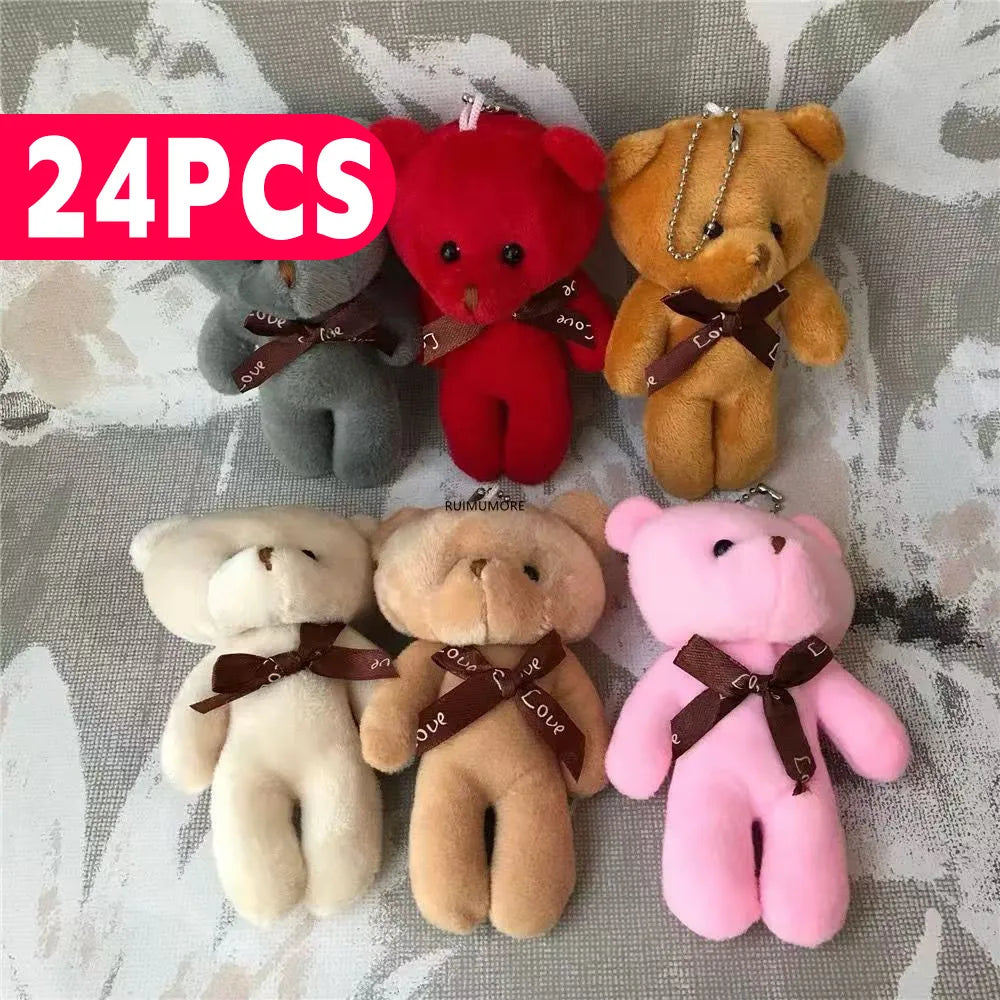 Plush Bear Plaid Animated Cute Keychain Toy Christmas Gift Soft and Comfortable