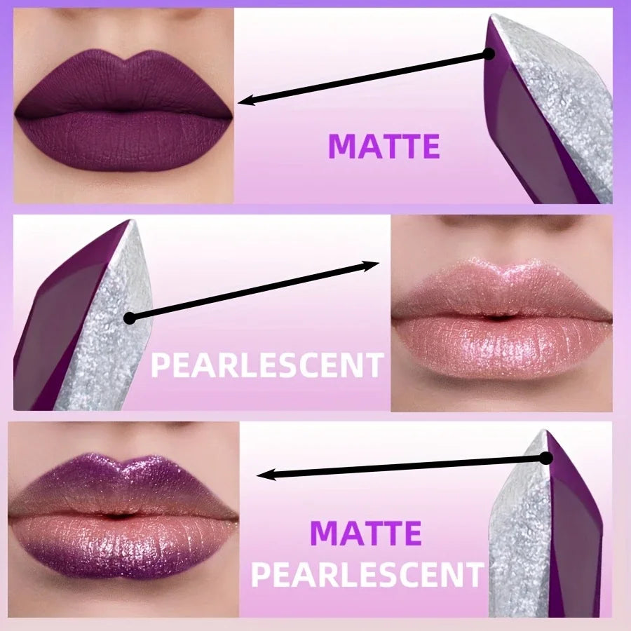 Two-color gradient mermaid lipstick - Sequins completed, moisturizing lipstick, smooth application technique