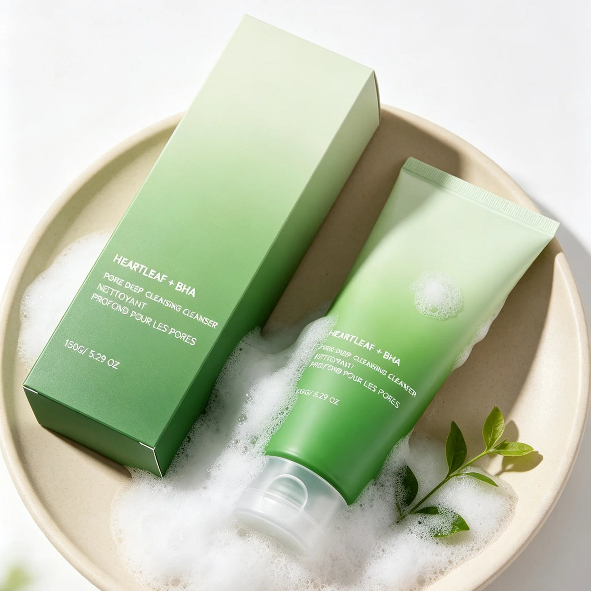 Heartleaf BHA Foaming Facial Cleanser Rich Creamy Foam Gentle Exfoliation Oil Control Unclog Pores Refreshing Daily Skin Care