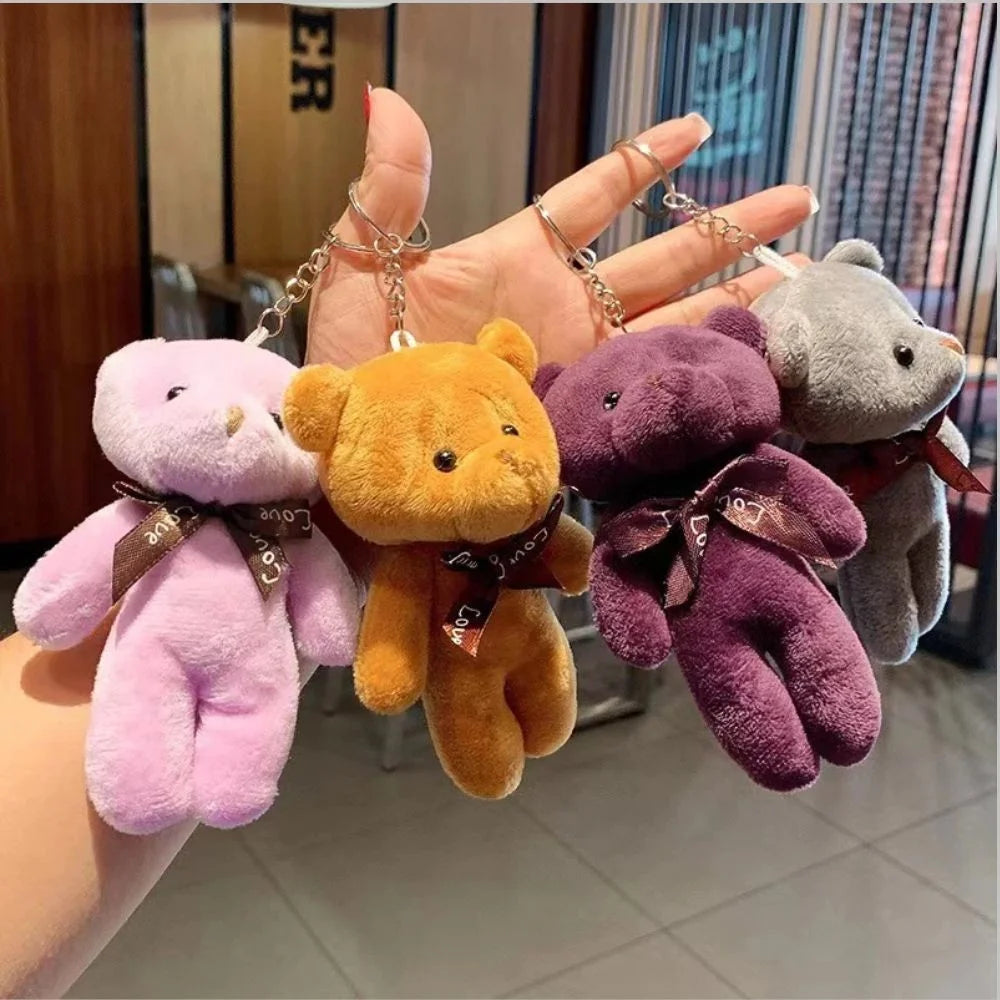Plush Bear Plaid Animated Cute Keychain Toy Christmas Gift Soft and Comfortable