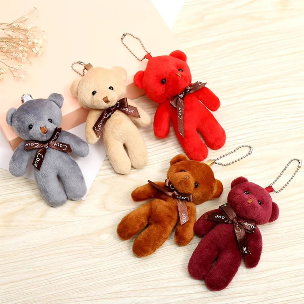 Plush Bear Plaid Animated Cute Keychain Toy Christmas Gift Soft and Comfortable