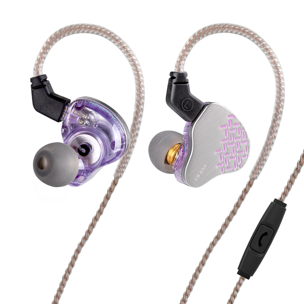 KBEAR Rosefinch Dynamic Hifi Wired Headphones Noise Cancelling Earbuds In Ear Monitor 10mm Biological Diaphragm Headset IEMS KZ