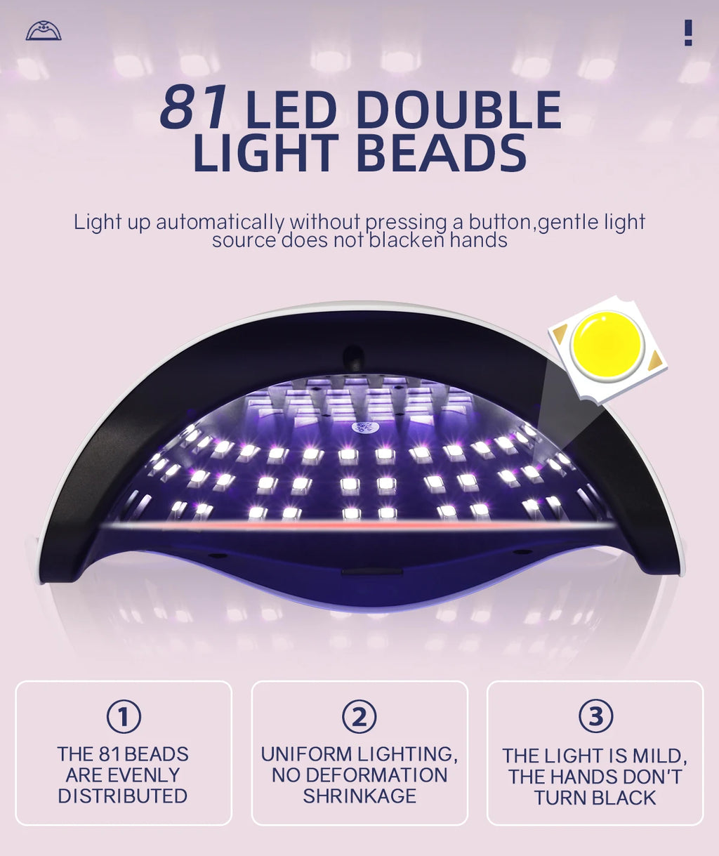 Sun-X25-max 380W 81LEDs UV LED Lamp for Nails Powerful Nail Dryer For Curing All Gel Nail Polish Drying UV Light for Manicure
