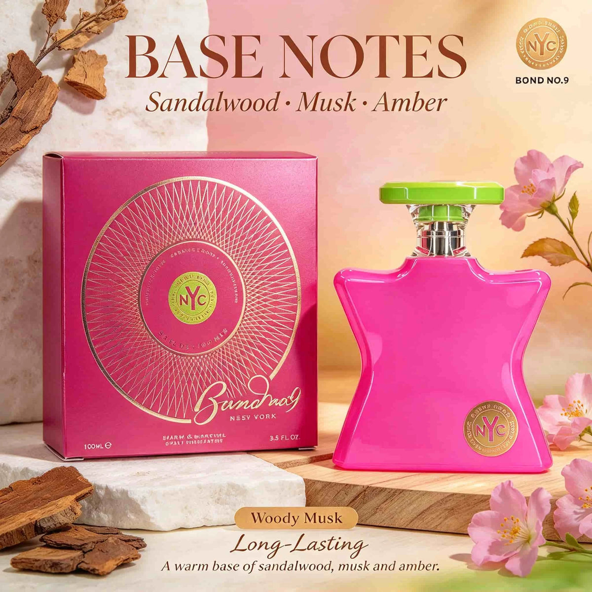 Bond No.9 Madison Square Park Eau De Parfum 3.4 oz 100ml | Fresh Flowers, Fruits, Greenery, Grapes, Red Leaves, Roses, Tulips, Teak, Vetiver | Long Lasting Fragrance 5-6 Hours Daily/Travel/Party New York Garden Choice