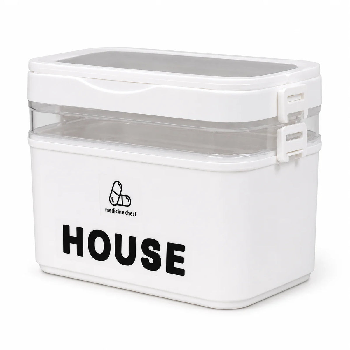 YX Large-Capacity Multi-Tier Stackable Storage Box Practical Portable Home First Aid Emergency Kit with Transparent Lid and Handles Organizer for Pills Crafts Hair Accessories Cosmetics Small Items Kitchen Bathroom Office Dor