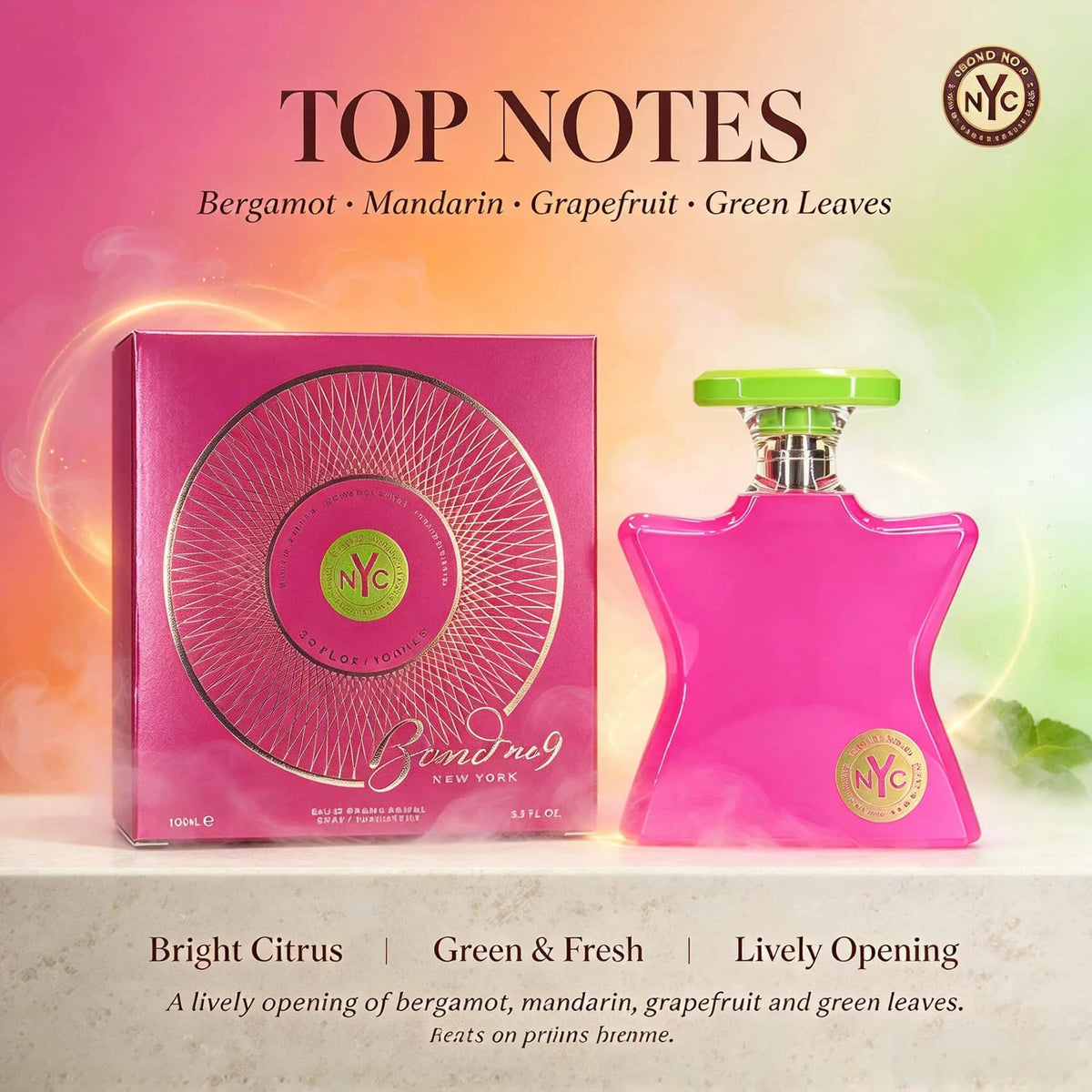 Bond No.9 Madison Square Park Eau De Parfum 3.4 oz 100ml | Fresh Flowers, Fruits, Greenery, Grapes, Red Leaves, Roses, Tulips, Teak, Vetiver | Long Lasting Fragrance 5-6 Hours Daily/Travel/Party New York Garden Choice