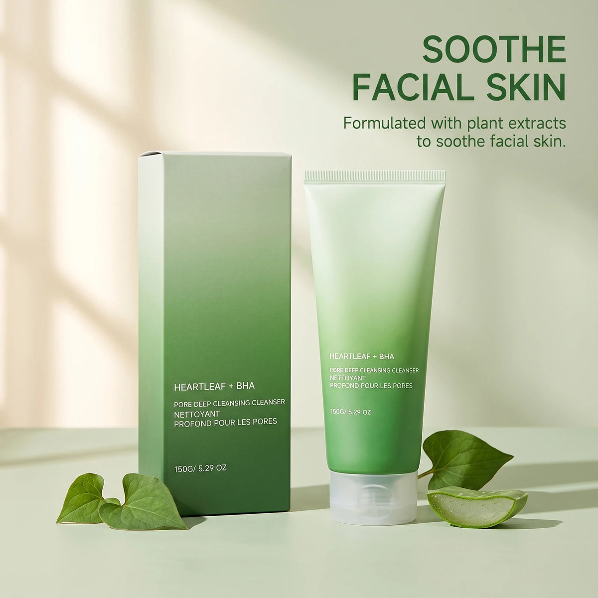 Heartleaf BHA Foaming Facial Cleanser Rich Creamy Foam Gentle Exfoliation Oil Control Unclog Pores Refreshing Daily Skin Care