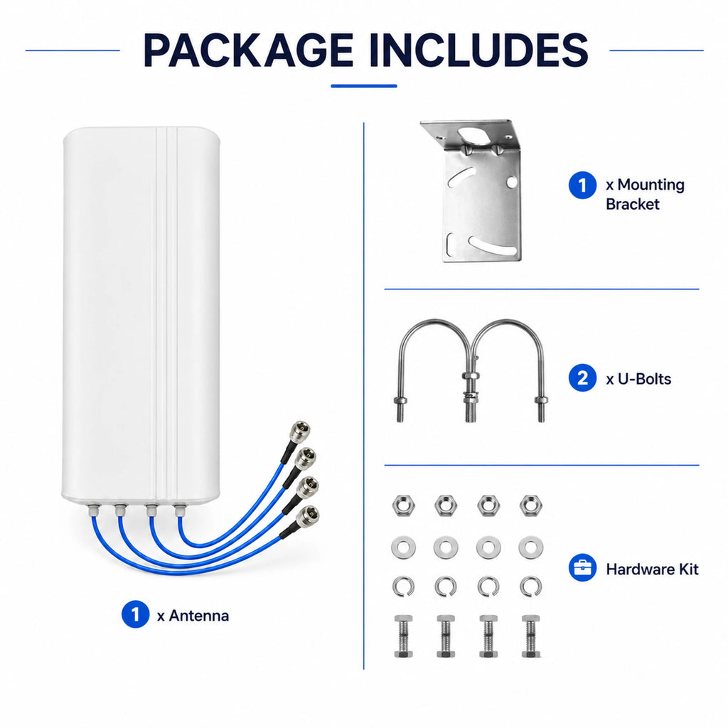 4x4 MIMO 5G/4G LTE & UWB Antenna 698-4000MHz,Compatible AT&T/Verizon/T-Mobile,Support N2/N5/N77/N66/N260