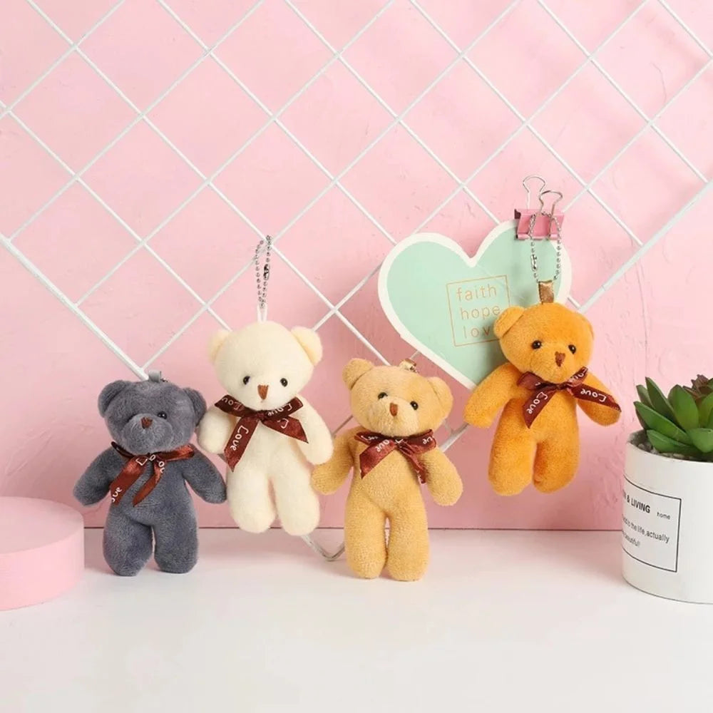 Plush Bear Plaid Animated Cute Keychain Toy Christmas Gift Soft and Comfortable