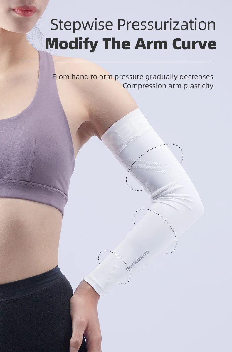 ROCKBROS Ice Silk Cycling Arm Sleeves Breathable Basketball Running Camping Summer Sports Arm Sleeves Bike Bicycle Arm Warmers
