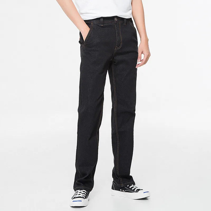 42 44 46 48 large size men's loose denim jeans autumn and winter brand clothing high quality anti-theft zipper pocket jeans
