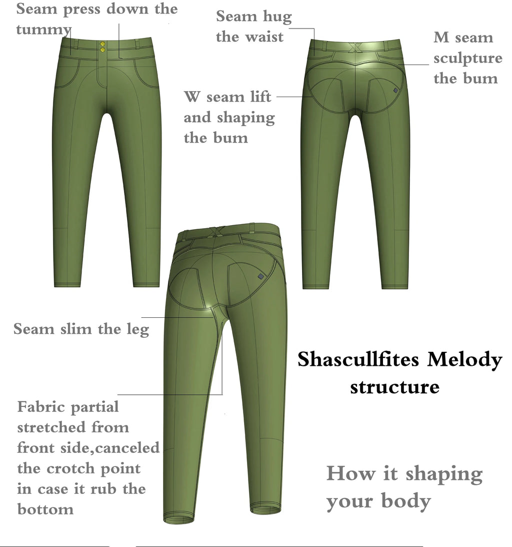 Shascullfites Melody High Waist Pants Sport Leggings Women Push Up Bum Lift Leggings Womens Fitness Clothing Gym Sportswear