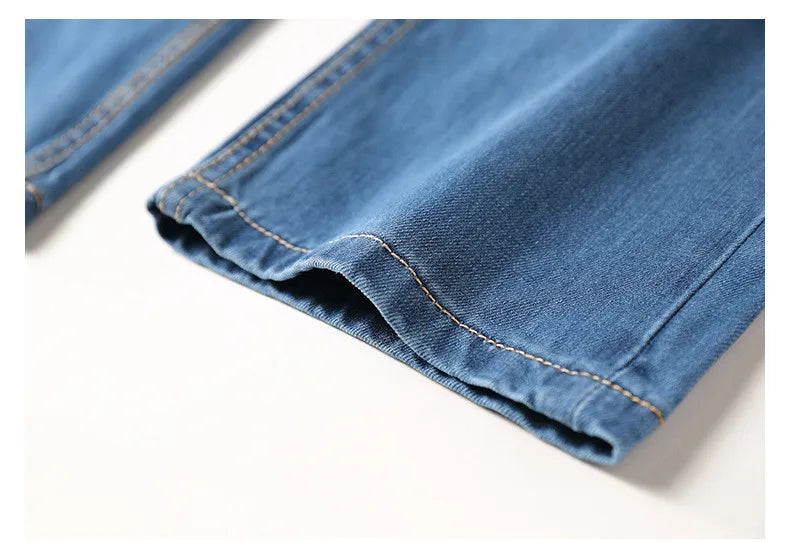 42 44 46 48 large size men's loose denim jeans autumn and winter brand clothing high quality anti-theft zipper pocket jeans