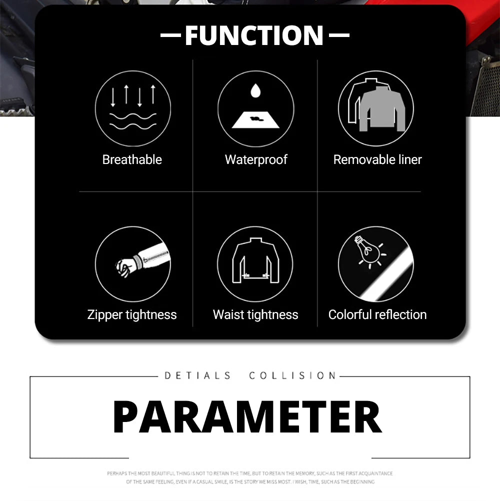 New Motorcycle Jacket Pants Suit Protective Gear Motorbike Riding Jacket Waterproof Windproof Motorcycle Pants Suit