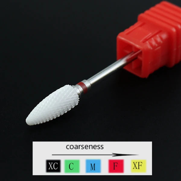 Ceramic Nail Drill Bit Milling Cutter for Electric Manicure Drill Bits Flame Corn Files for Pedicure Machine Polish Accessory