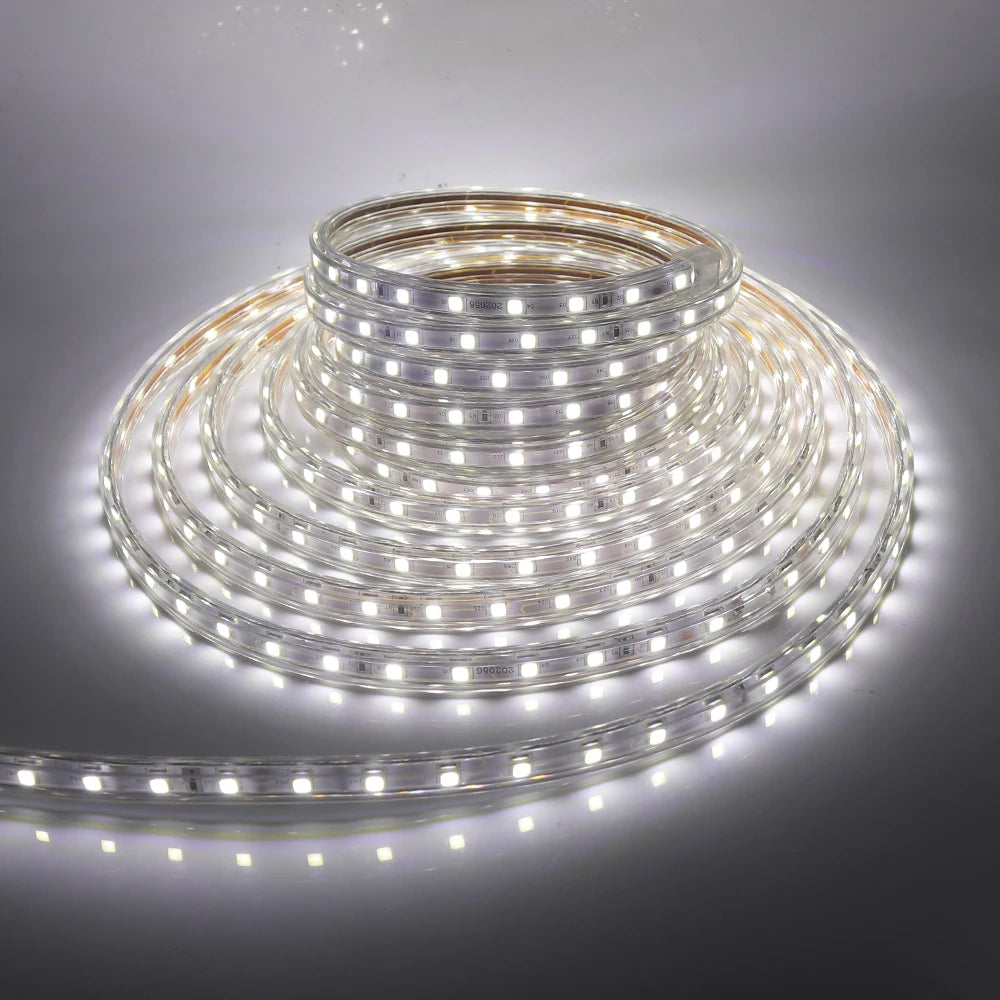 1-100M LED Tape AC220V LED 60-276LEDS With EU SMD 2835 5050 High Safety Brightness Flexible Strip Outdoor Waterproof Strip Light
