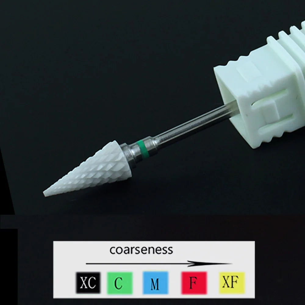 Ceramic Nail Drill Bit Milling Cutter for Electric Manicure Drill Bits Flame Corn Files for Pedicure Machine Polish Accessory
