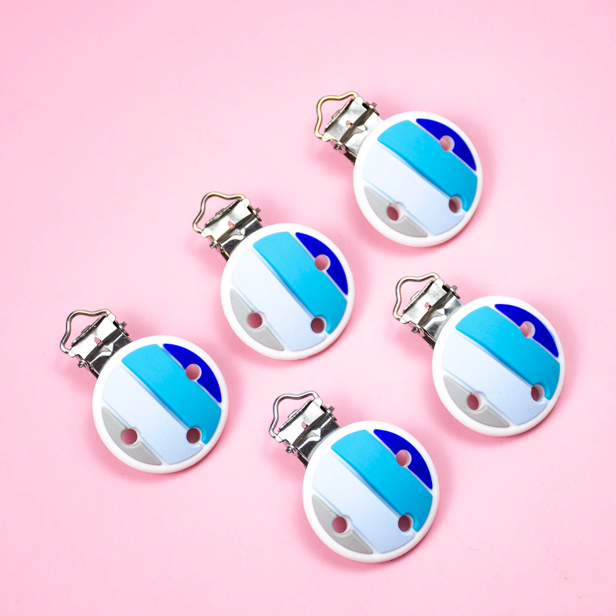 10 PCS 35 MM Round Silicone Clips BPA Free Baby Teething Teether Necklace Accessories Infant Pacifier Holder Chain Nipple DIY