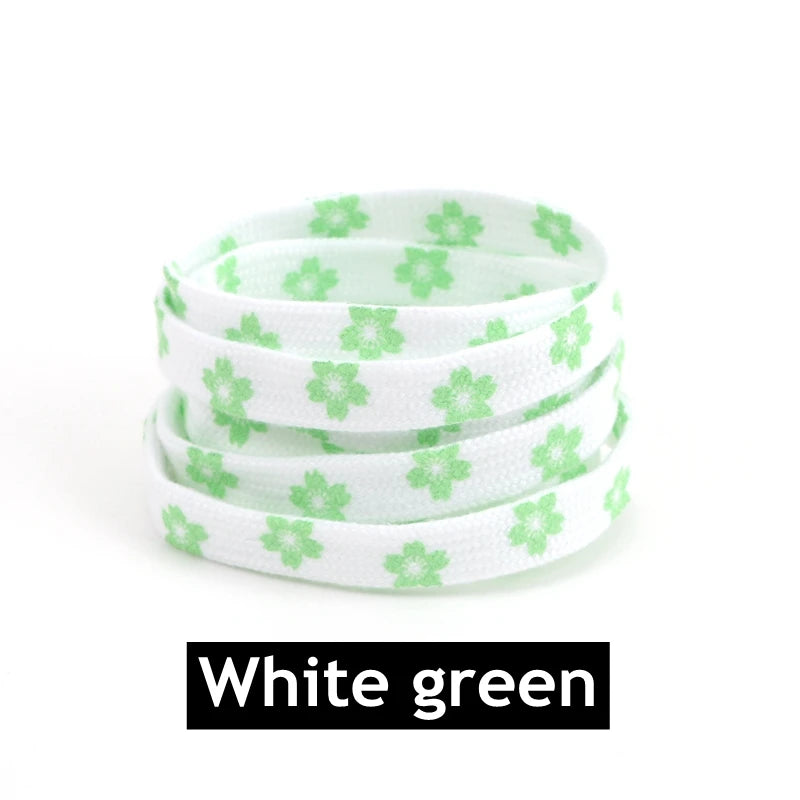 New Sakura Shoelaces Flat Little Daisies Shoe laces High-top Canvas Sneakers Shoelace AF1 Laces Shoe Strings 100/120/140/160CM