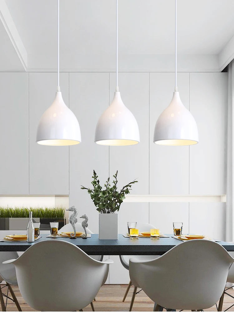 Modern Pendant Lamp  E27 Pendant Lights For Dinning Bedroom Restaurant Hanging Lamp Nordic Aluminum Lampshade LED Kitchen Light