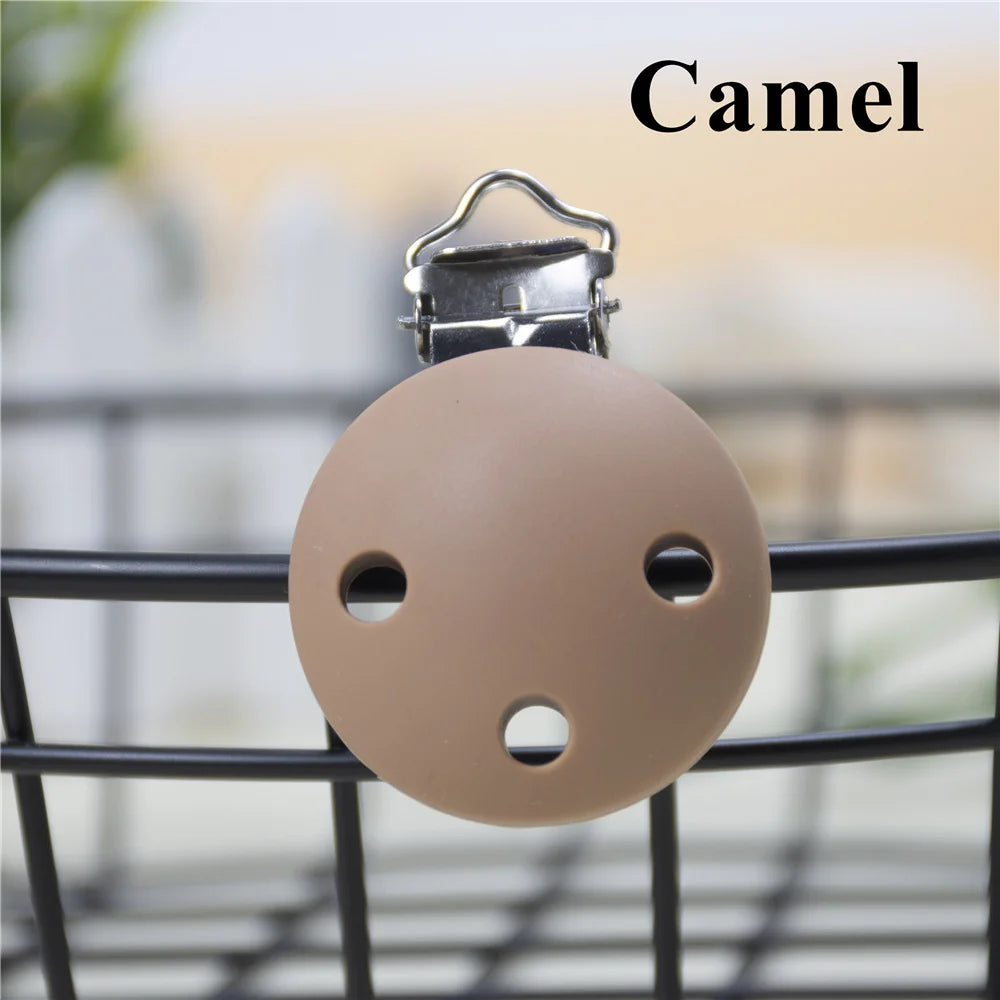 10 PCS 35 MM Round Silicone Clips BPA Free Baby Teething Teether Necklace Accessories Infant Pacifier Holder Chain Nipple DIY