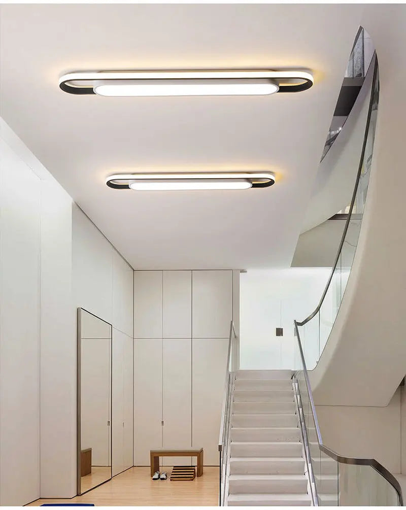 Living room, bedroom, study, human body sensing rectangular LED ceiling light, minimalist modern light, long strip, creative bal