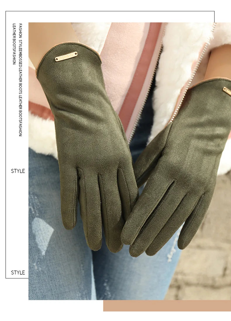 New Grace Fashion Lady Gloves Women Winter Vintage Touch Screen Driving Keep Warm Windproof Glove Mittens Dropshiping G072