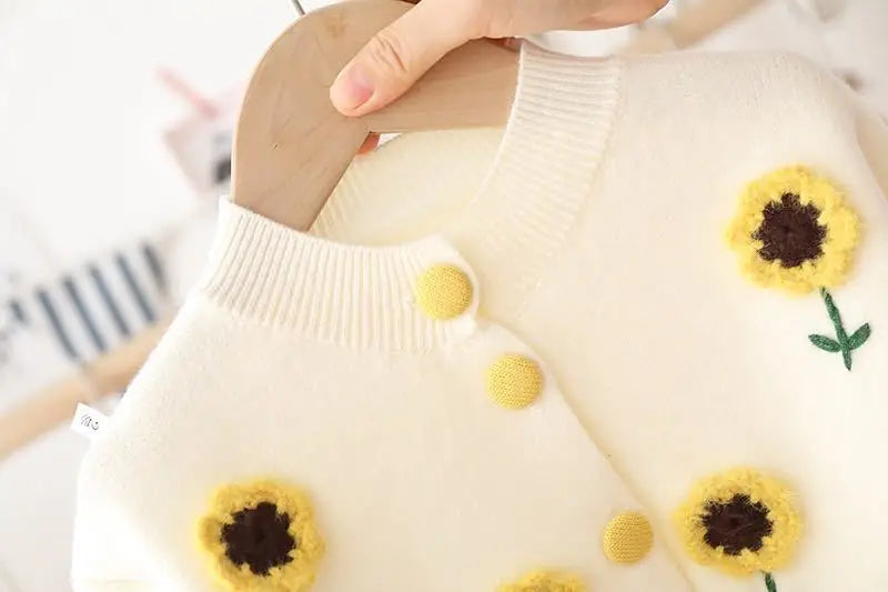 2 3 4 5 6 Years Cute Spring Autumn Girls Clothing Set Cartoon Grape Sweater Coat And Skirt 2Pcs Knitting Suit For Kids