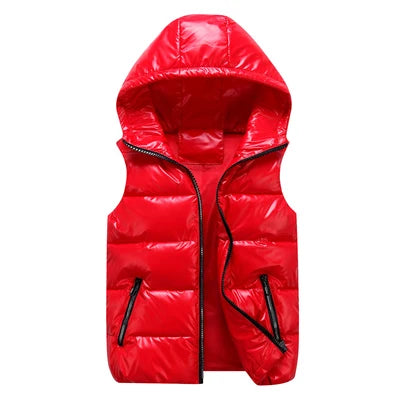 DIMUSI Men's Vest Winter Fashion Silver Male Cotton-Padded Hooded Coats Sleeveless Jackets Casual Thick Waistcoats Mens Clothing