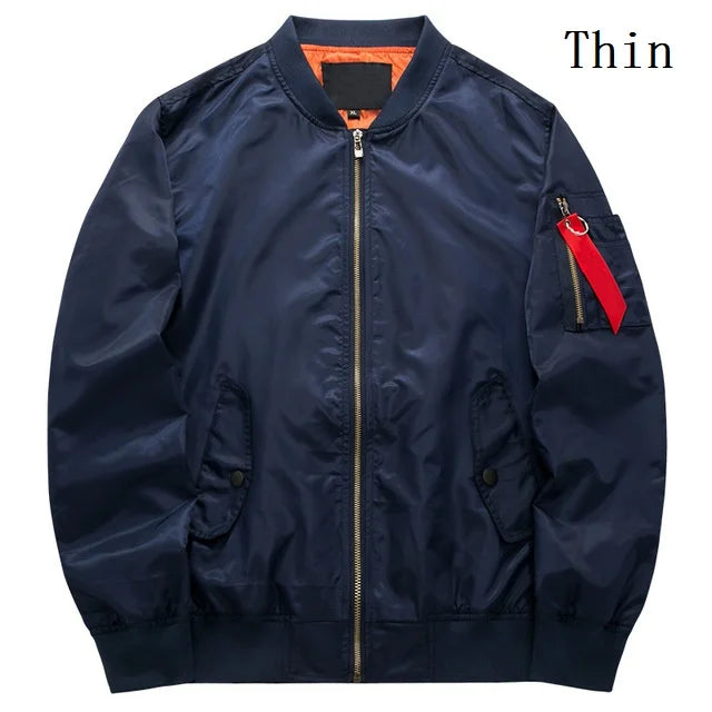 Spring Autumn Bomber Jacket Men's Fashion Thick Warm Military Motorcycle Jackets Men Flight Ma-1 Pilot Air Force Brand Coat