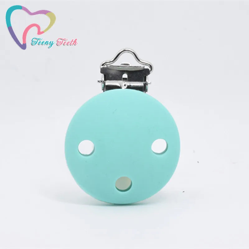 10 PCS 35 MM Round Silicone Clips BPA Free Baby Teething Teether Necklace Accessories Infant Pacifier Holder Chain Nipple DIY