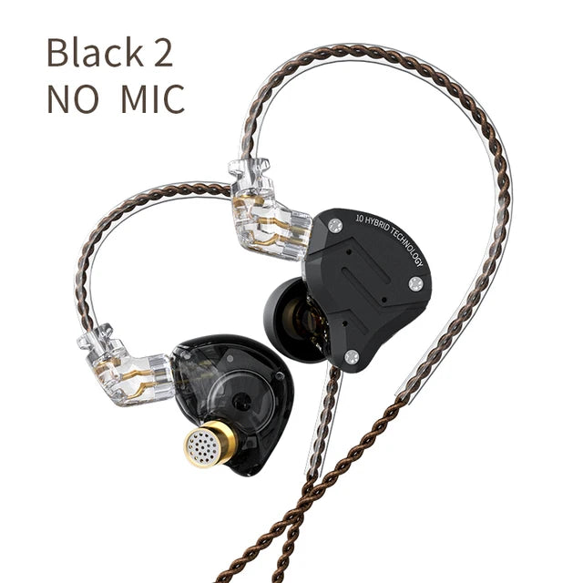 KZ ZS10 Pro 4BA 1DD Hybrid In Ear Metal Earphones10 Drivers HIFI Bass Earbuds Monitor Sport Noise Cancelling Headset ZSX ZAX Z3