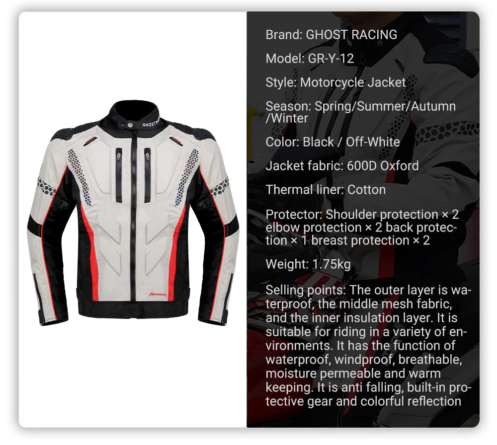 New Motorcycle Jacket Pants Suit Protective Gear Motorbike Riding Jacket Waterproof Windproof Motorcycle Pants Suit