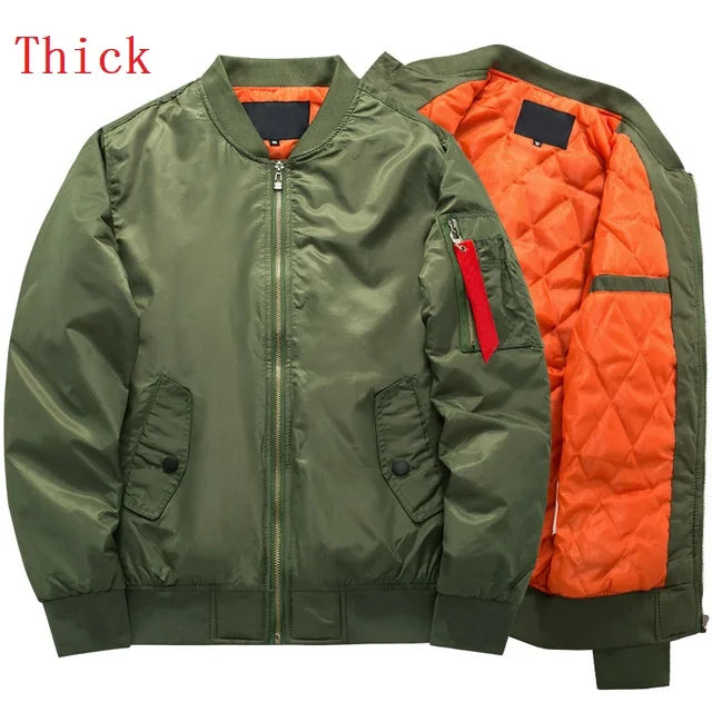 Spring Autumn Bomber Jacket Men's Fashion Thick Warm Military Motorcycle Jackets Men Flight Ma-1 Pilot Air Force Brand Coat