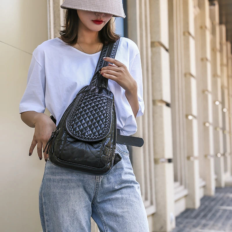 Hot White Women Backpack Female Washed Soft Leather Backpacks Ladies Sac A Dos School Bags for Girls Travel Back Pack Rucksacks